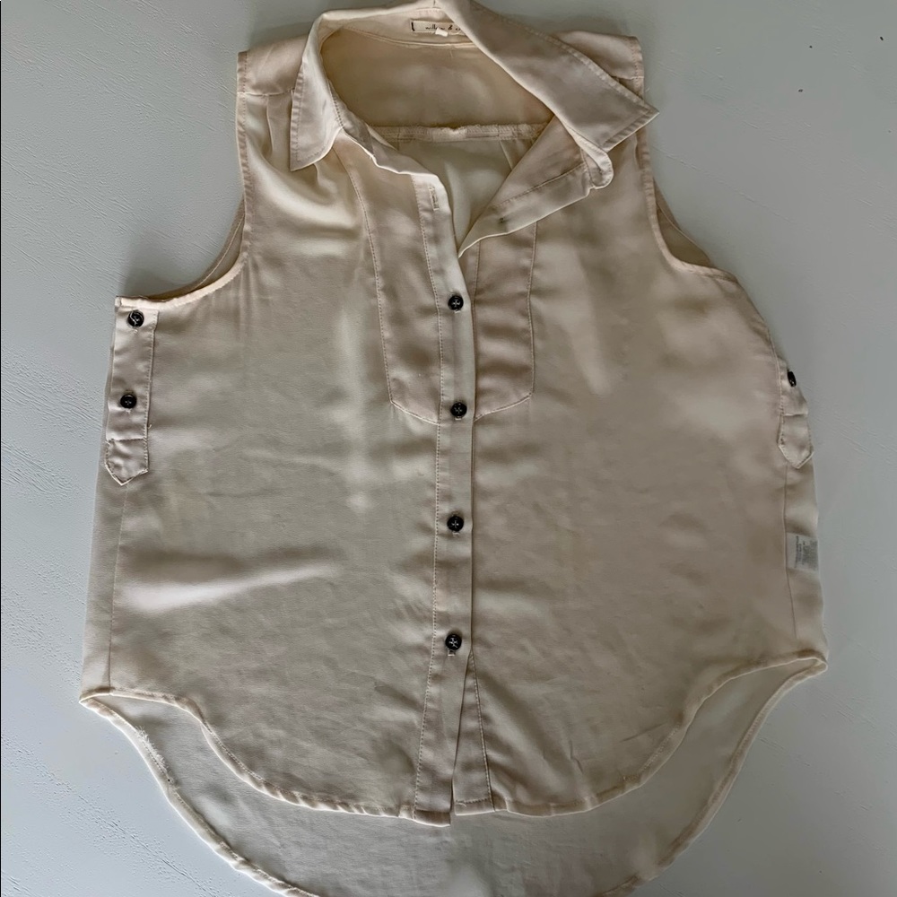 White tank button down